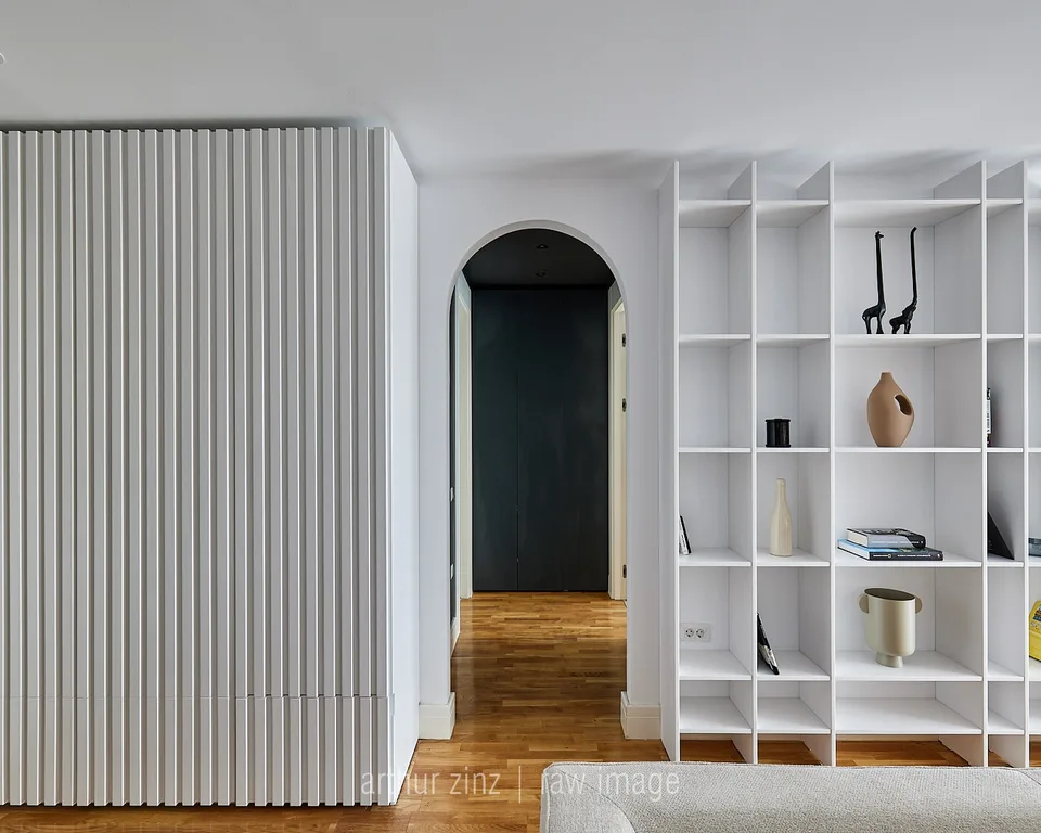 Shelving and fluted panels