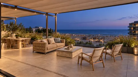 Terrace at dusk